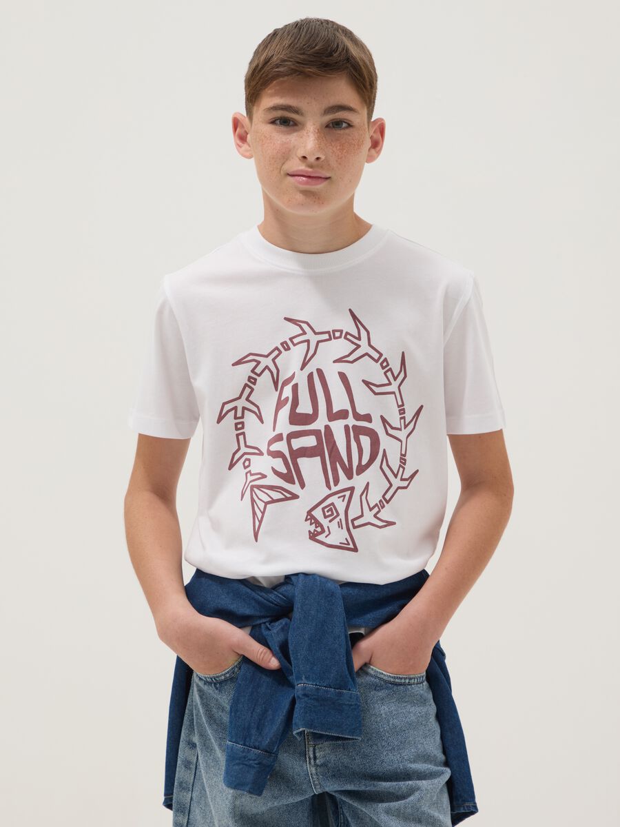White short-sleeved organic cotton T-shirt_0