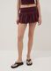 Purple pure cotton mini skirt with embroidered ruffle_1