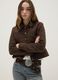 Brown regular fit jacket with snap buttons and chest pockets_1