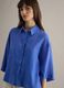 Blue Linen Blend Oversized Fit Shirt_0