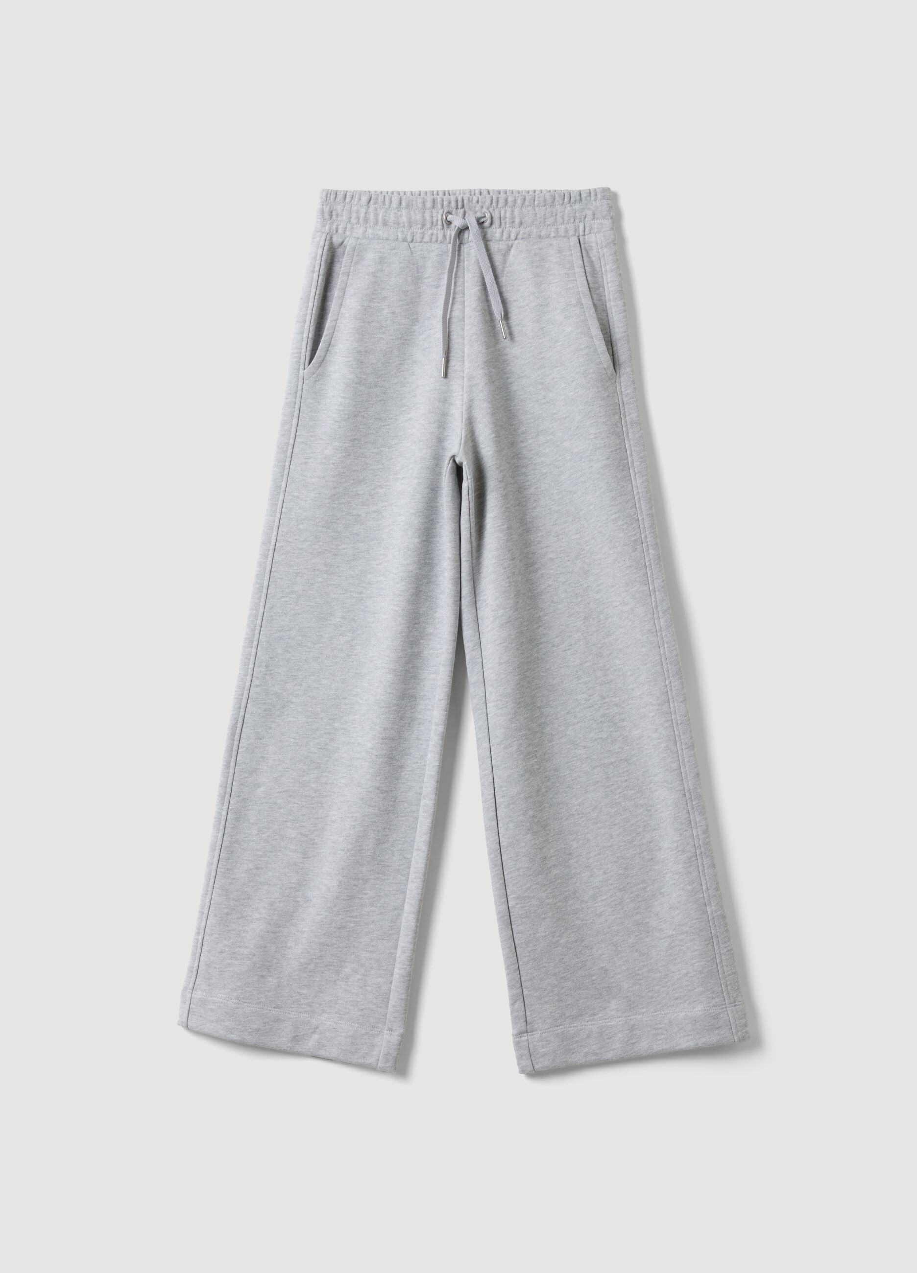 Girls&rsquo; grey culotte trousers in pure organic cotton