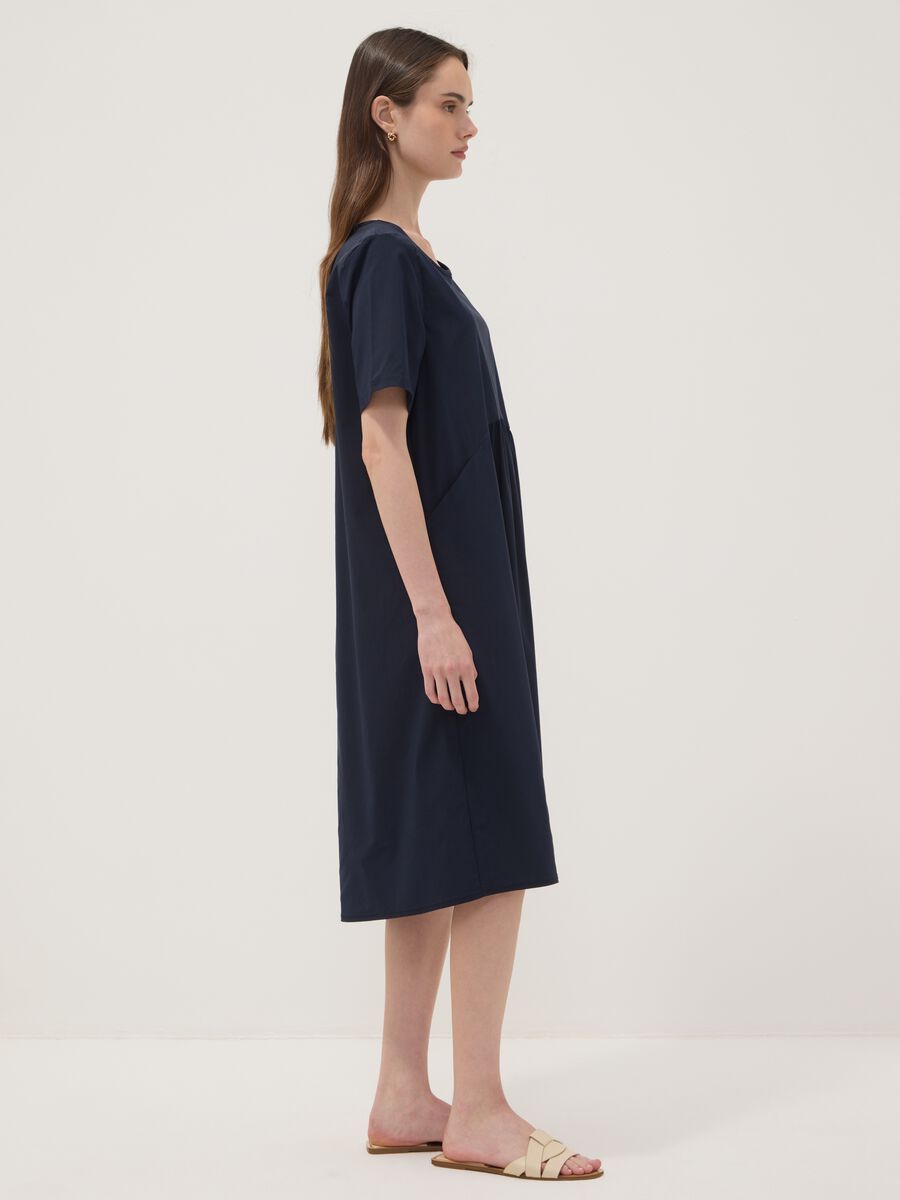 Blue midi dress in stretch viscose, regular fit_1
