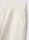 White cotton-blend fleece straight-leg trousers_1