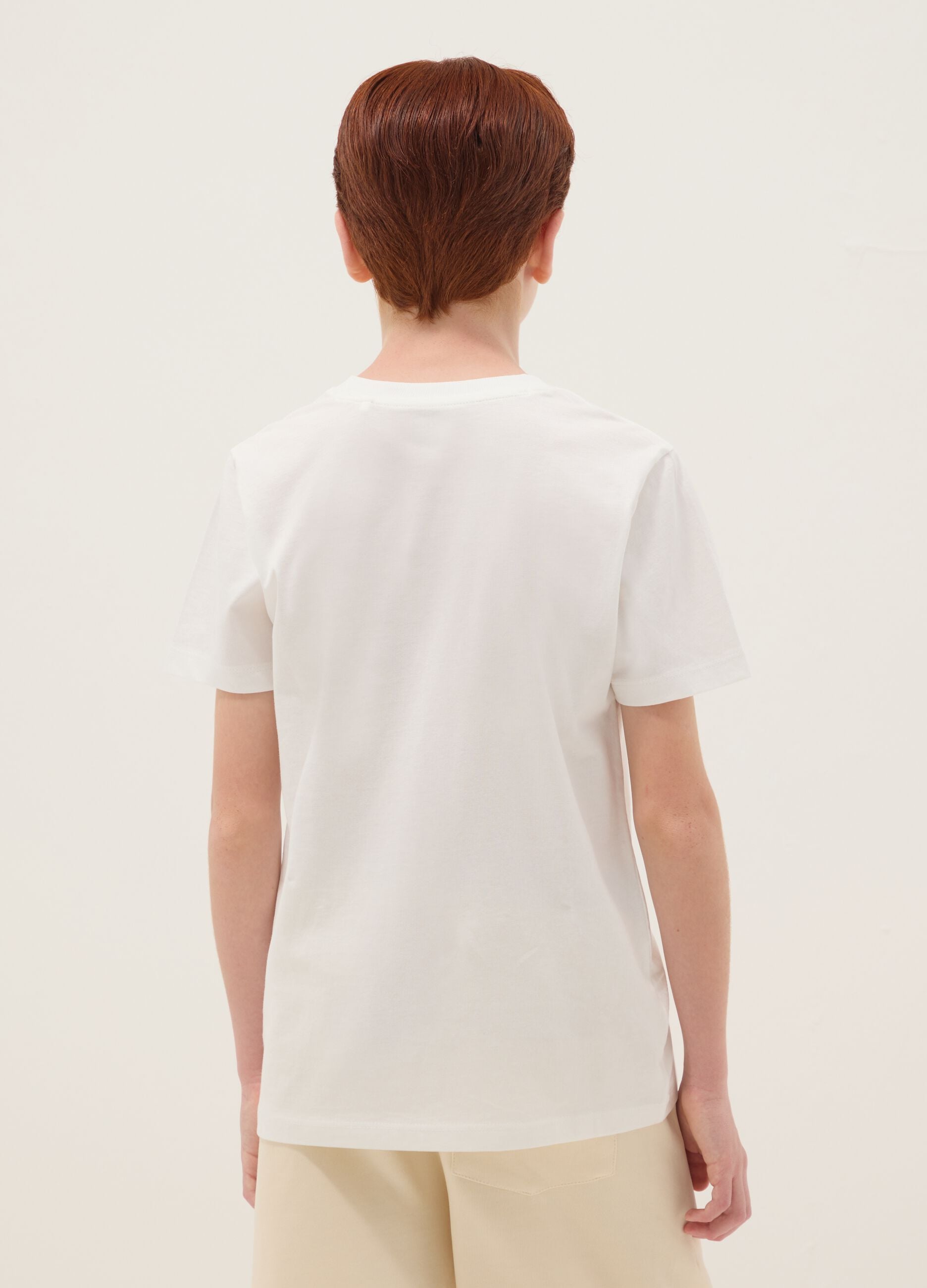 White pure cotton short-sleeved T-shirt