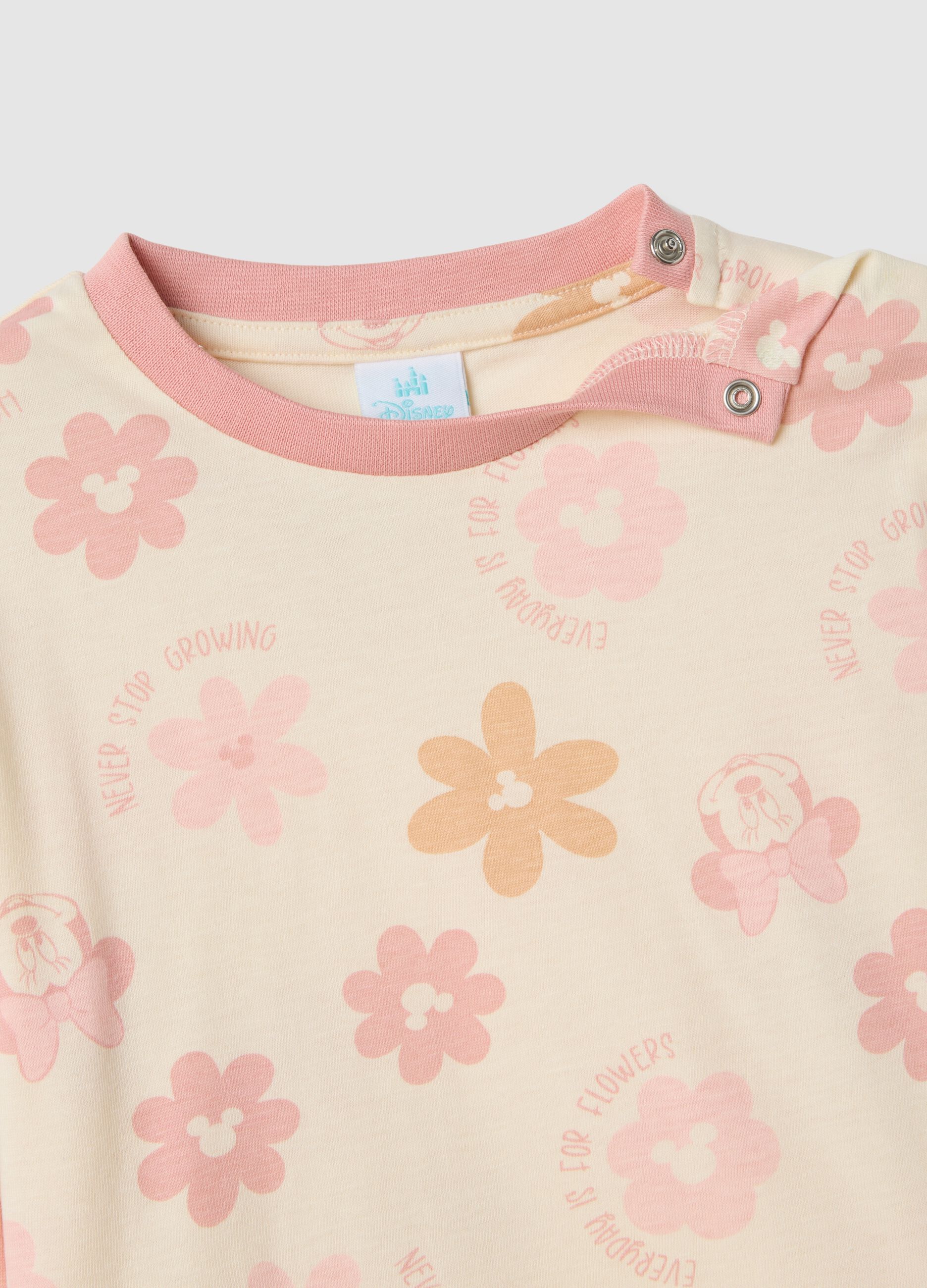 Regular fit multicolour floral pyjamas in pure cotton for baby girls