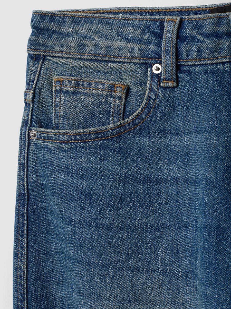 Jeans blu in cotone elasticizzato balloon fit_5