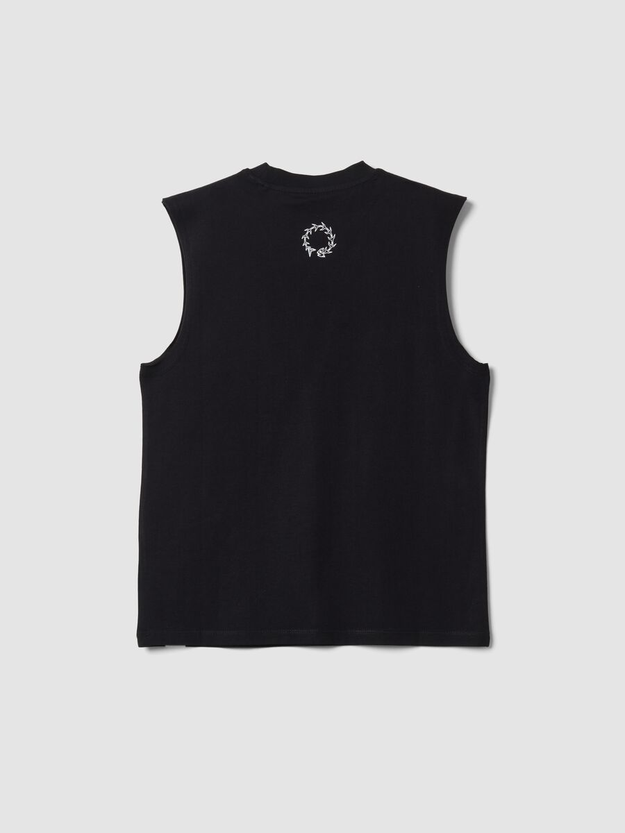 Black pure cotton boys&rsquo; oversized tank top_4