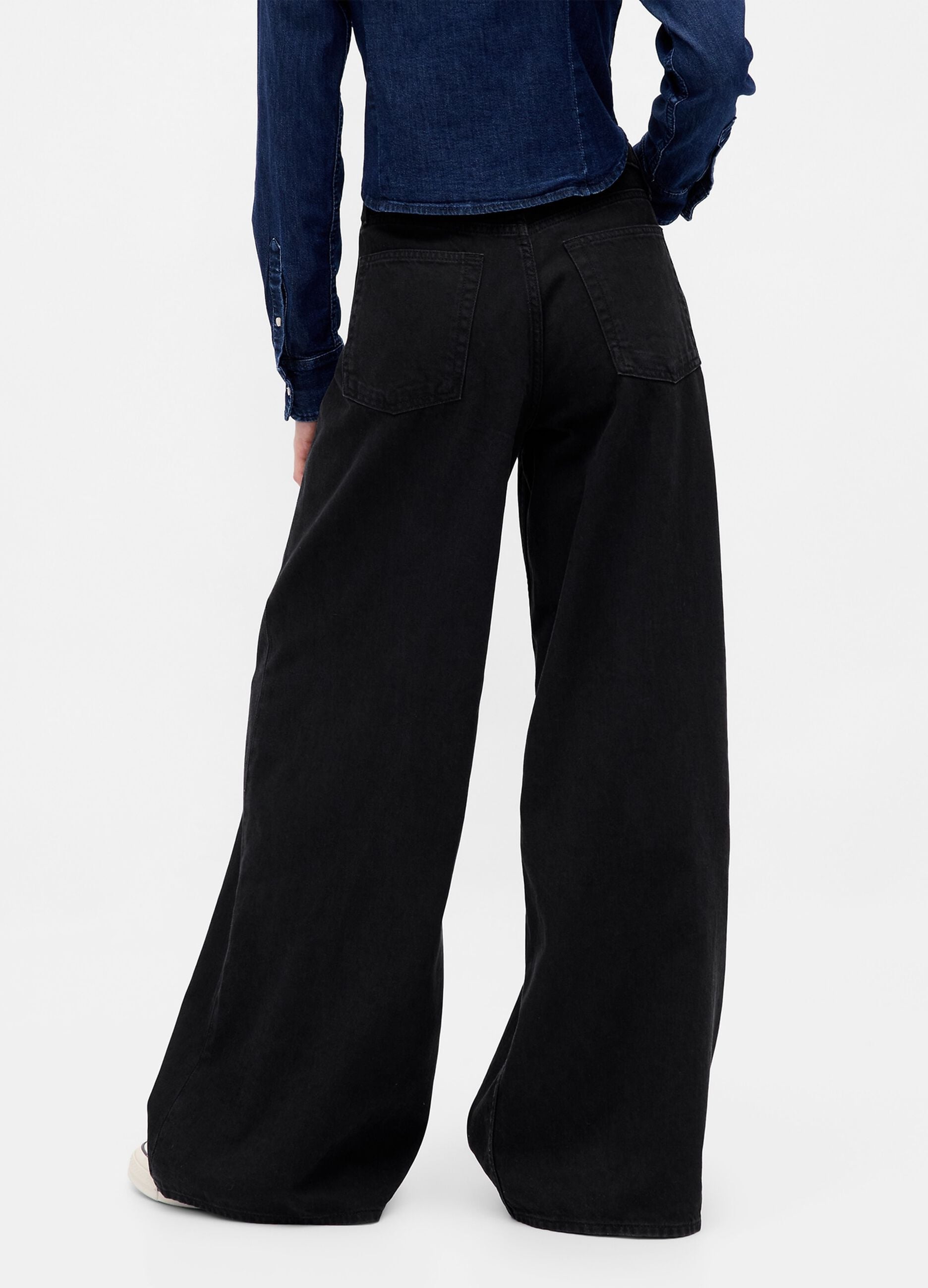 Black Trousers in Lyocell and Cotton