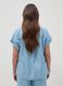 Regular fit pure lyocell blue blouse with mandarin collar_2