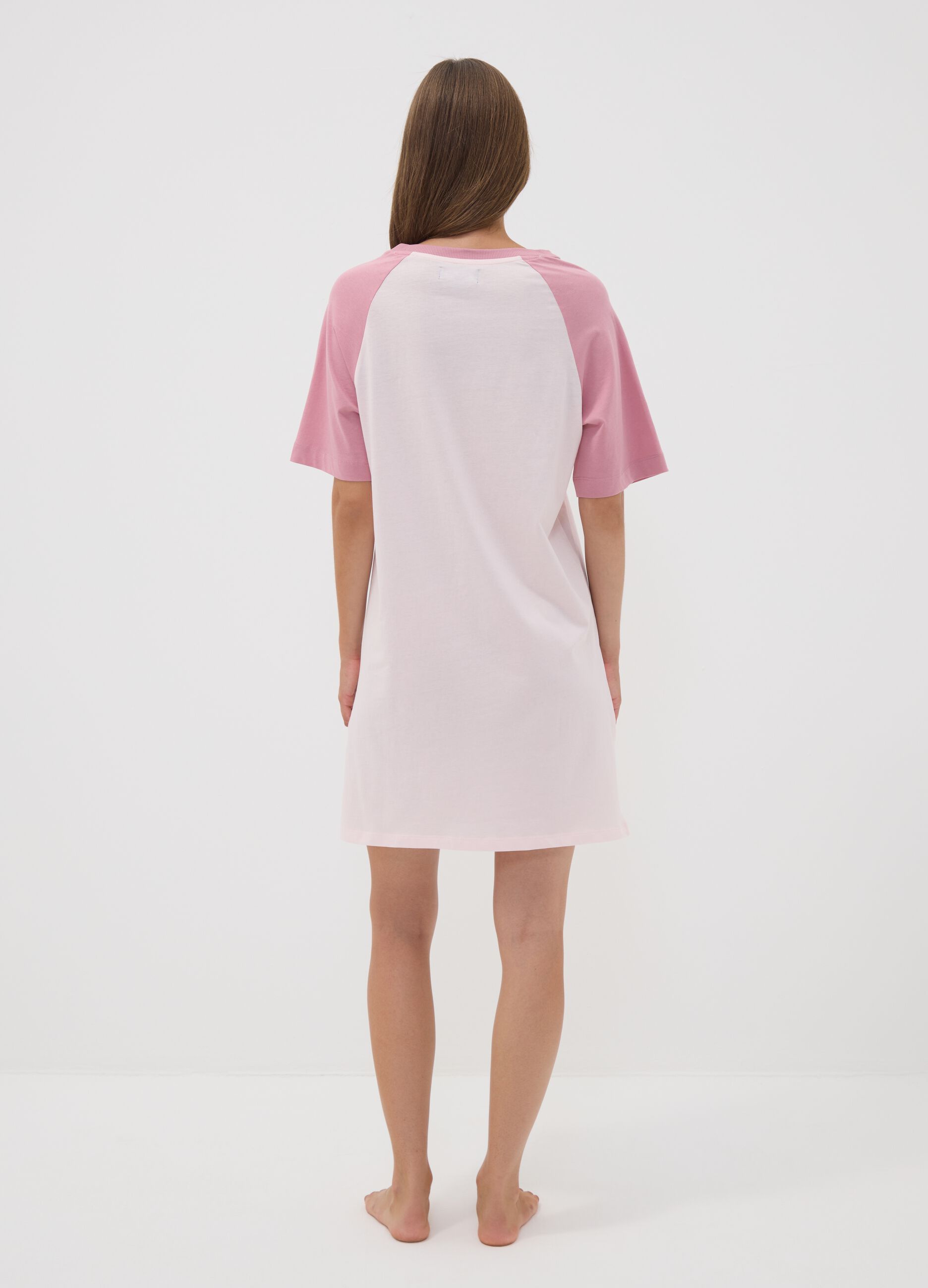 Pink pure organic cotton nightshirt with Minnie print