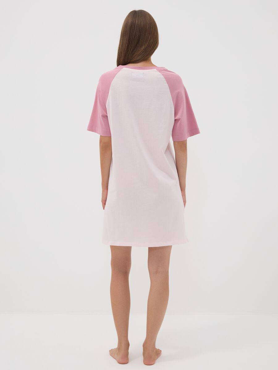 Camicia da notte rosa in puro cotone organico con stampa Minnie_3