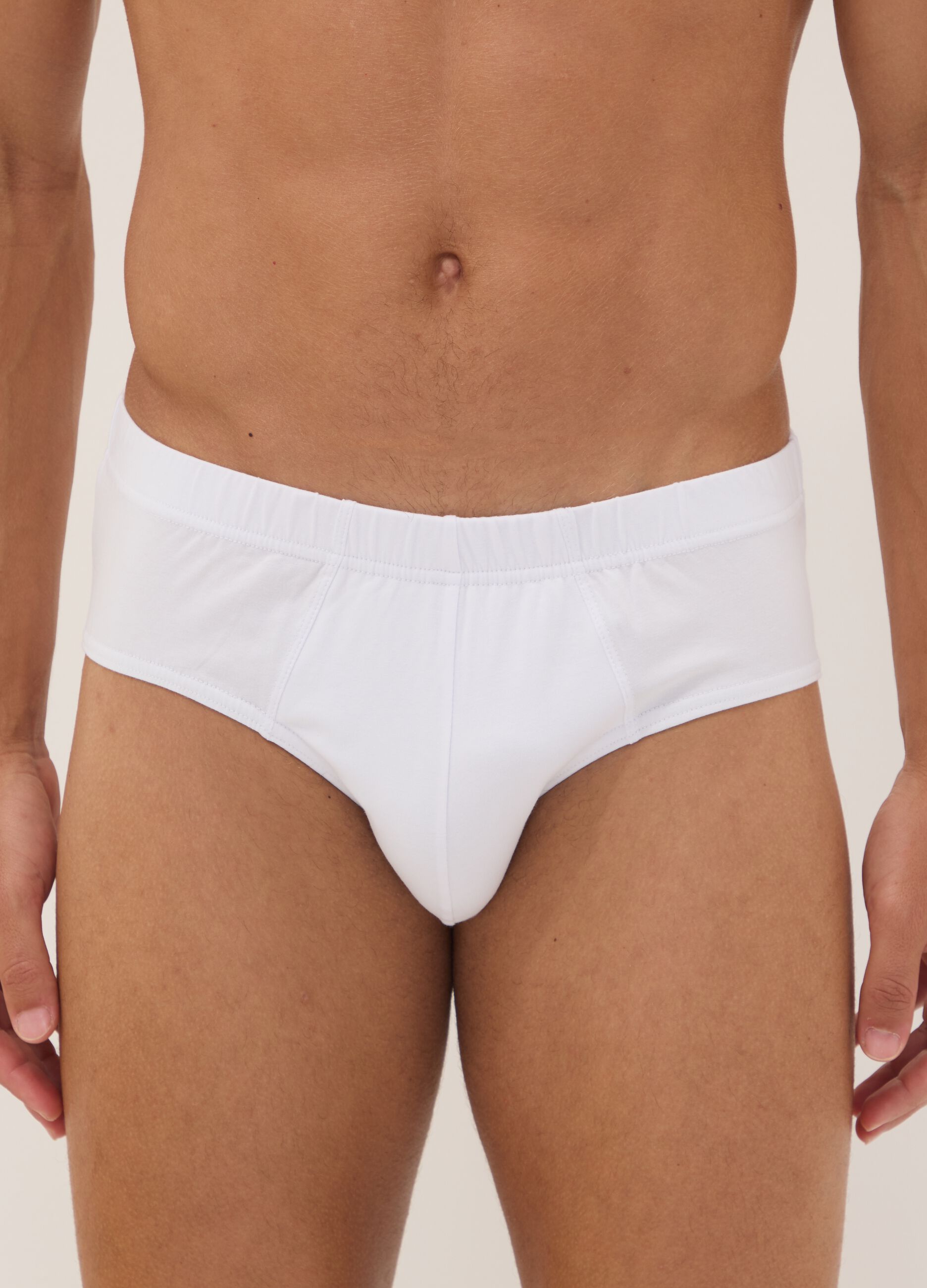 Pack of five white organic cotton briefs
