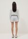 Grey cotton blend cargo shorts for girls relaxed fit_1