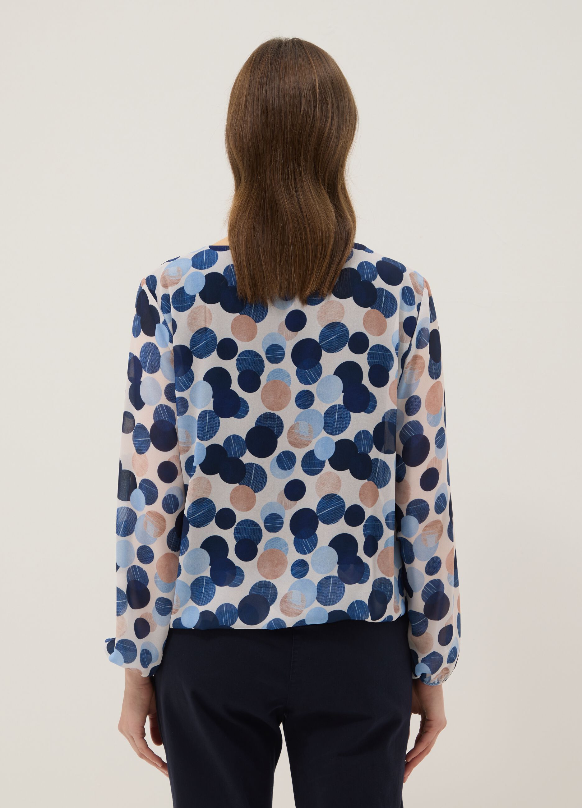 Multicolour polka-dot print shirt, regular fit