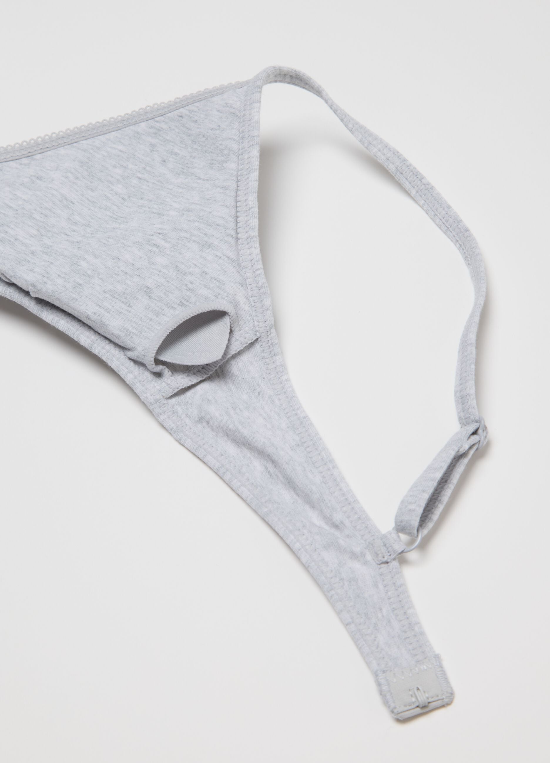 Grey Stretch Cotton Girls' Triangle Bra