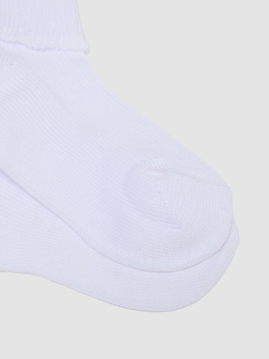 Two-pack newborn white short cotton blend socks regular fit_1