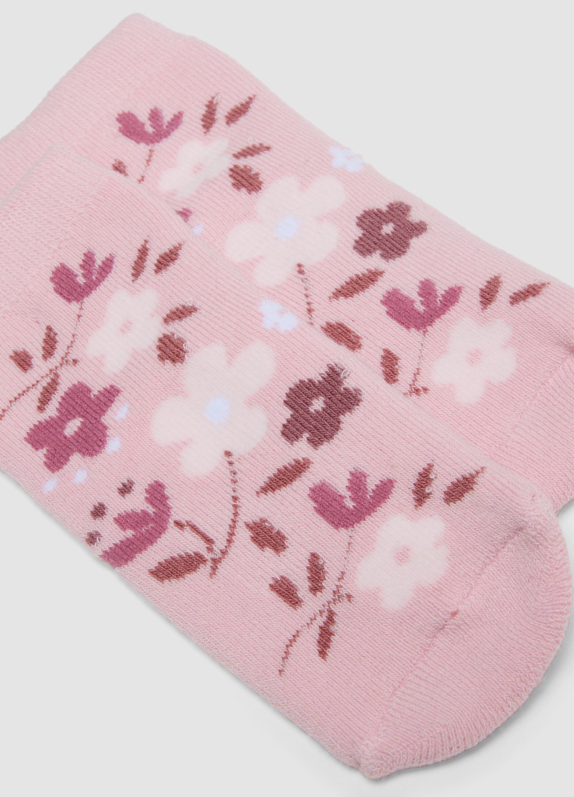 2-pack of pink organic cotton anti-slip socks for girls