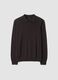 Brown pure merino wool polo jumper with polo collar_0