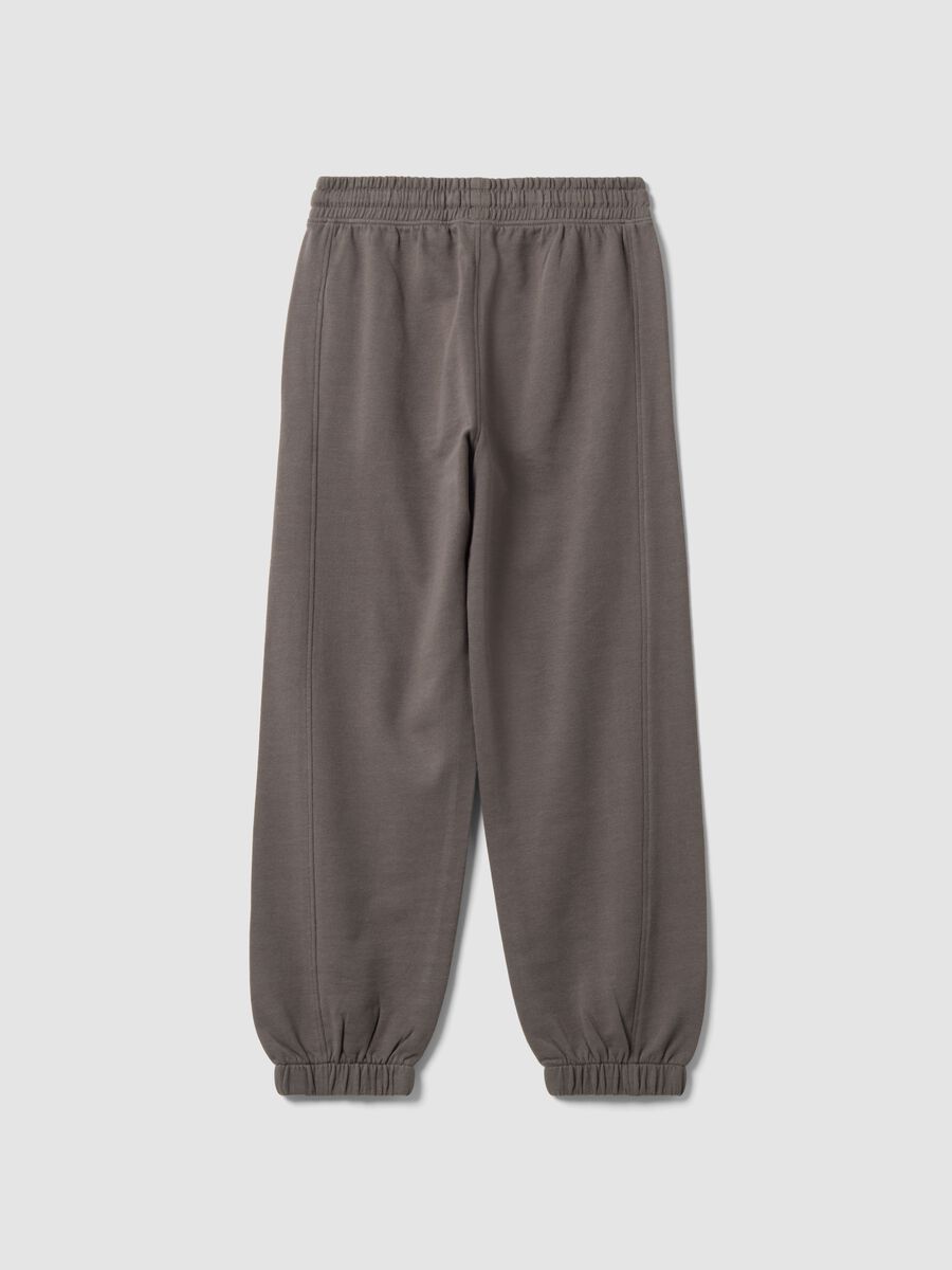 Grey pure cotton oversized joggers for boys_2