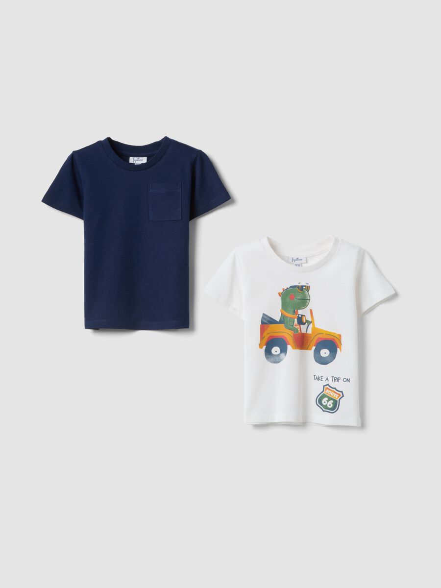 Bipack t-shirt in puro cotone multicolor da bimbo regular fit_0