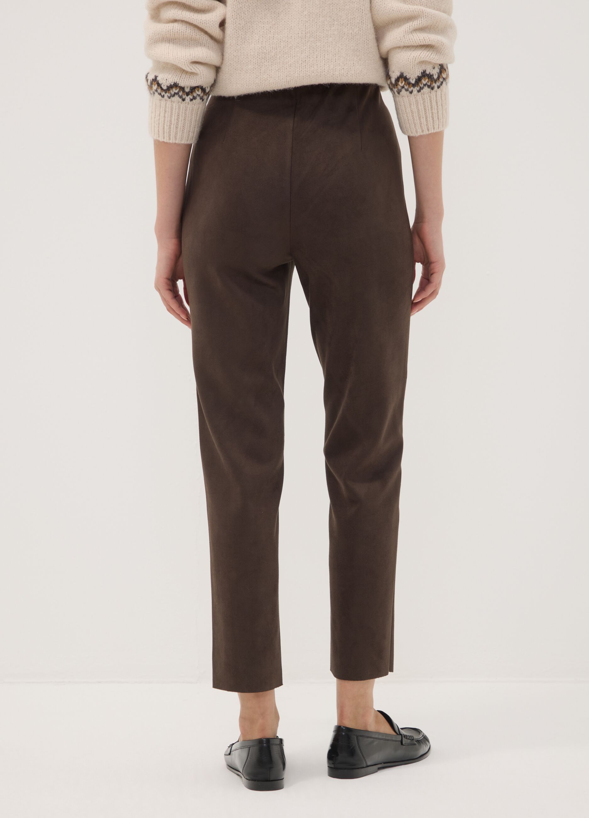 Green slim-fit stretch leggings