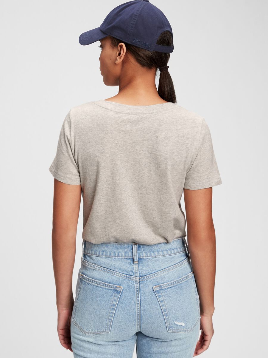 M&eacute;lange T-shirt with V neck_1
