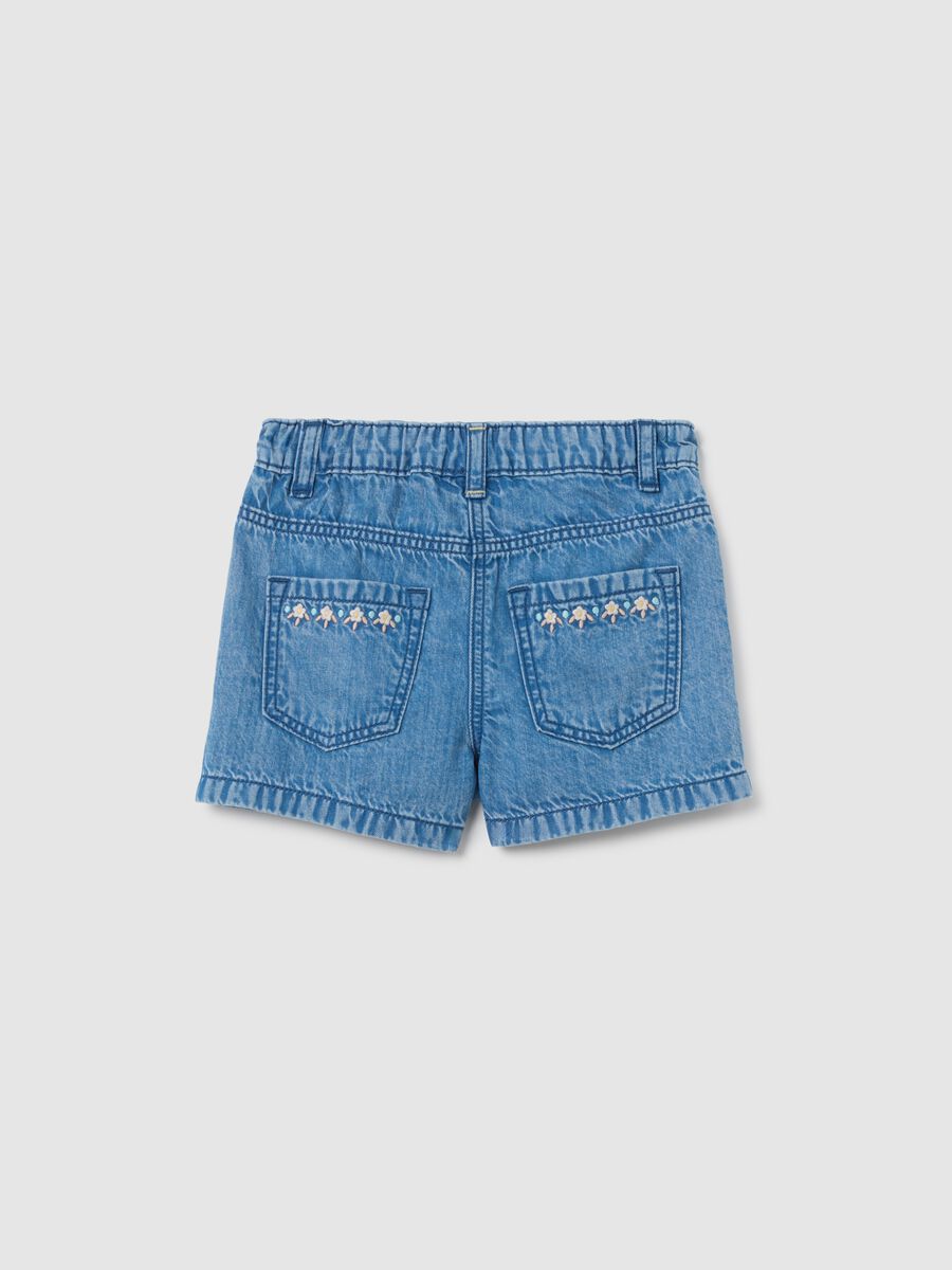 Shorts da neonata in denim blu regular fit_1