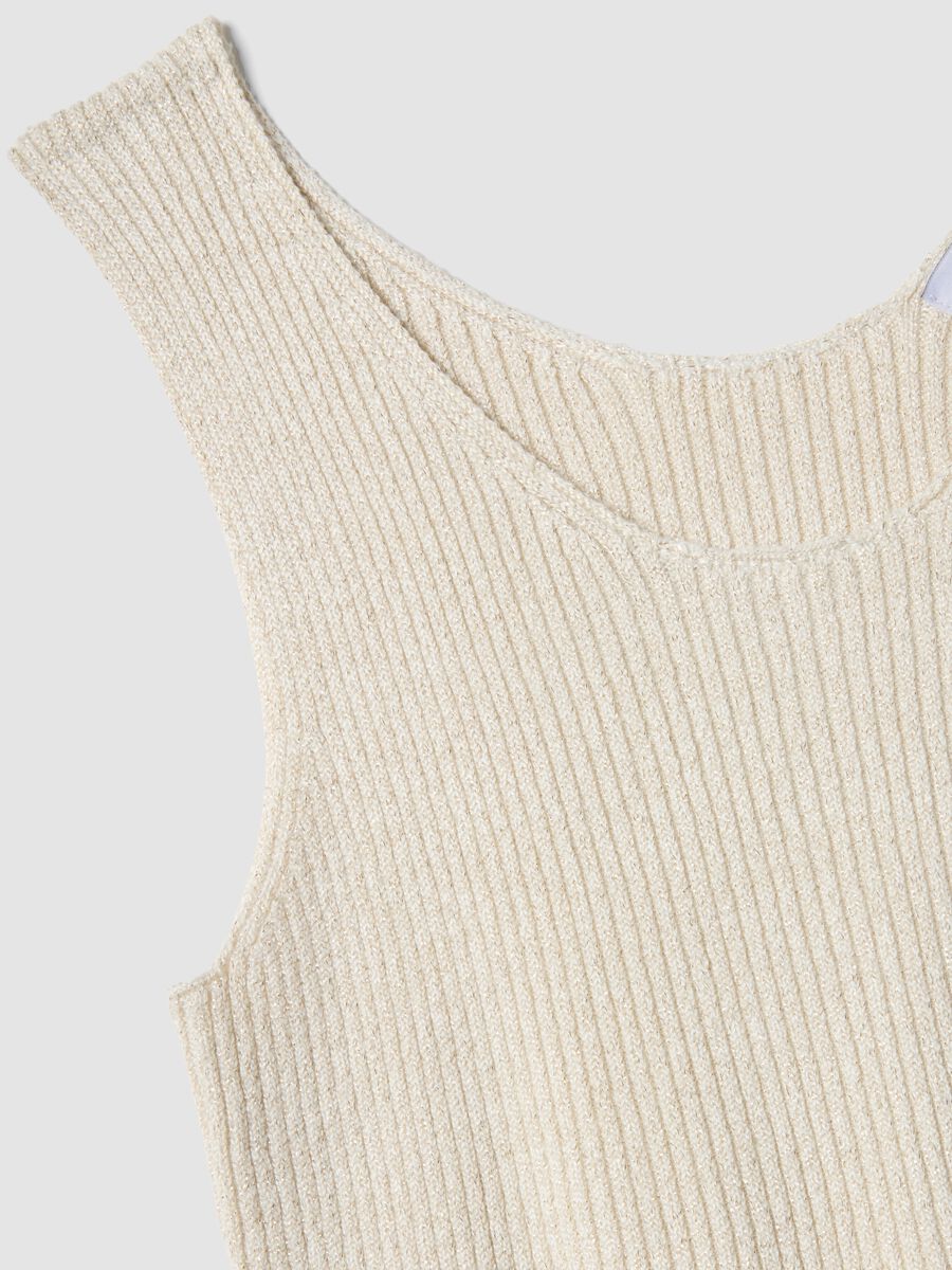 Top fitted in misto viscosa beige_5