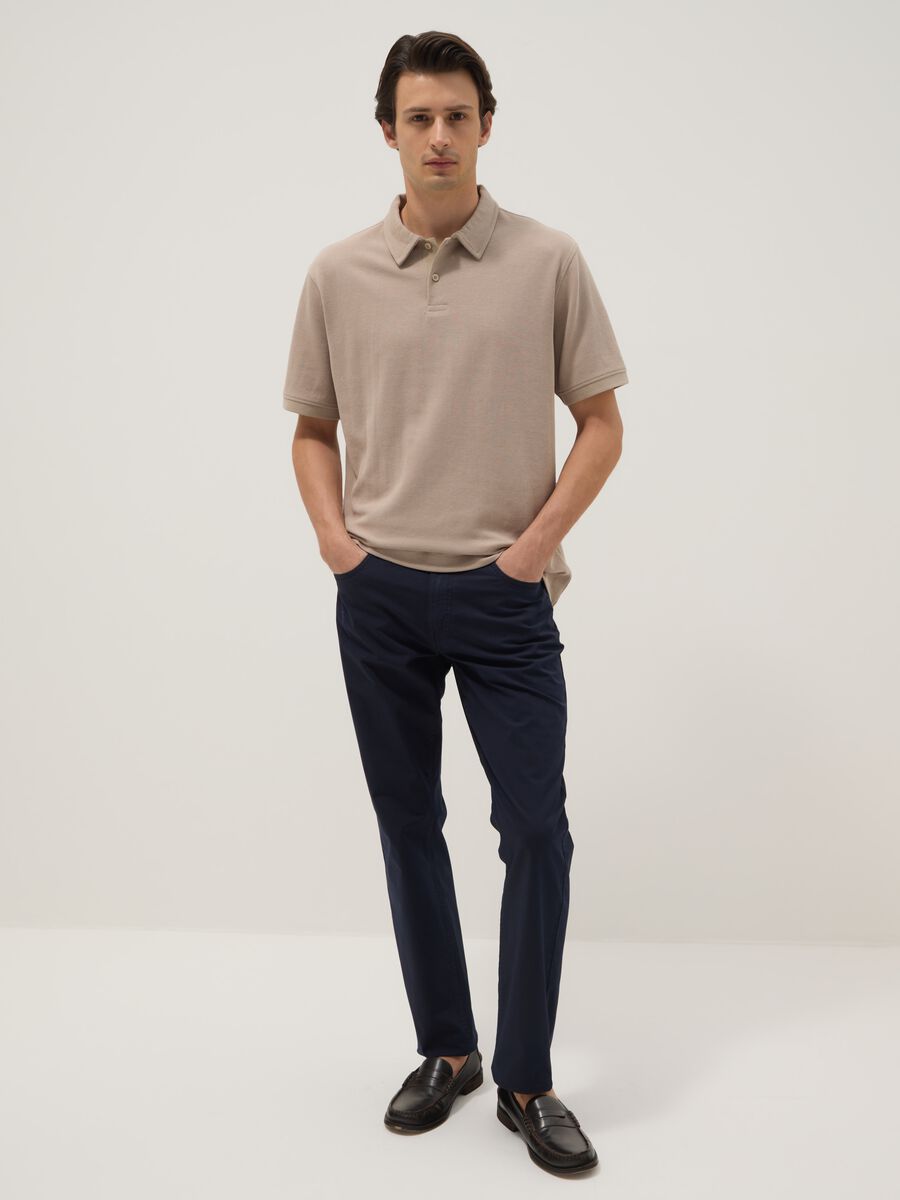 Slim Fit Stretch Cotton Blue Trousers_1