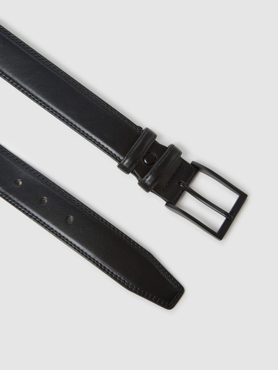 Cintura nera classica con fibbia rettangolare_1