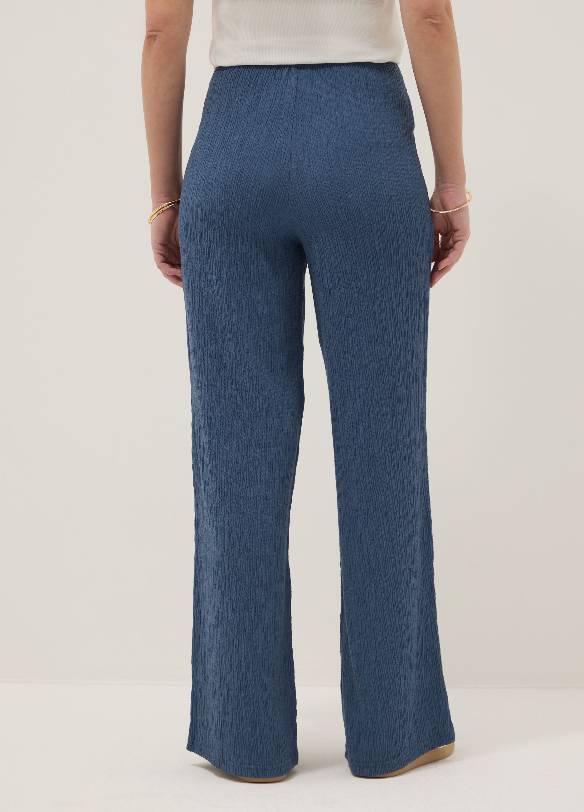Blue relaxed fit maternity trousers in stretch viscose