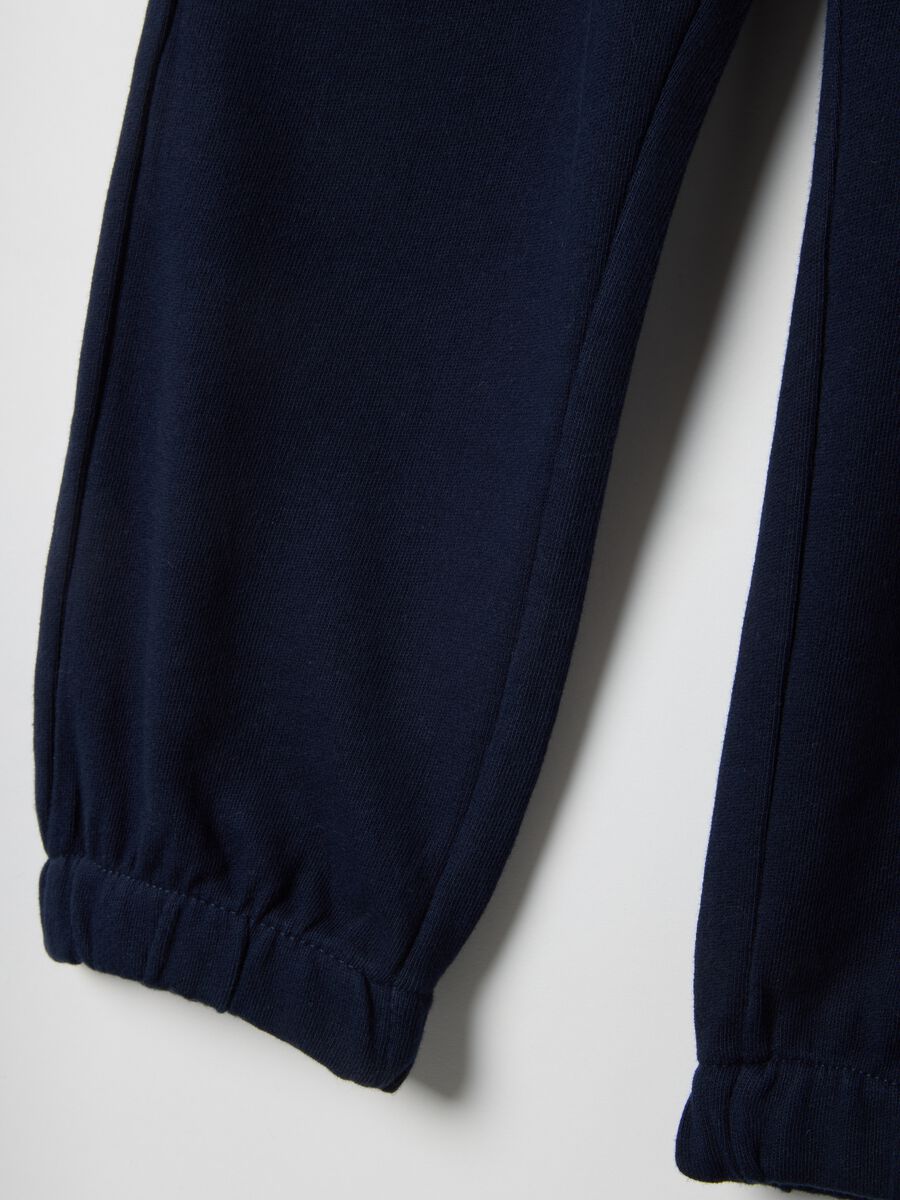 Blue pure cotton regular fit trousers for kids_3