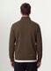Felpa verde in misto cotone con girocollo e zip regular fit_3