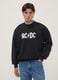 Black cotton-blend AC/DC printed sweatshirt_0