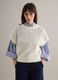 White cotton blend eyelet knit regular fit jumper_2