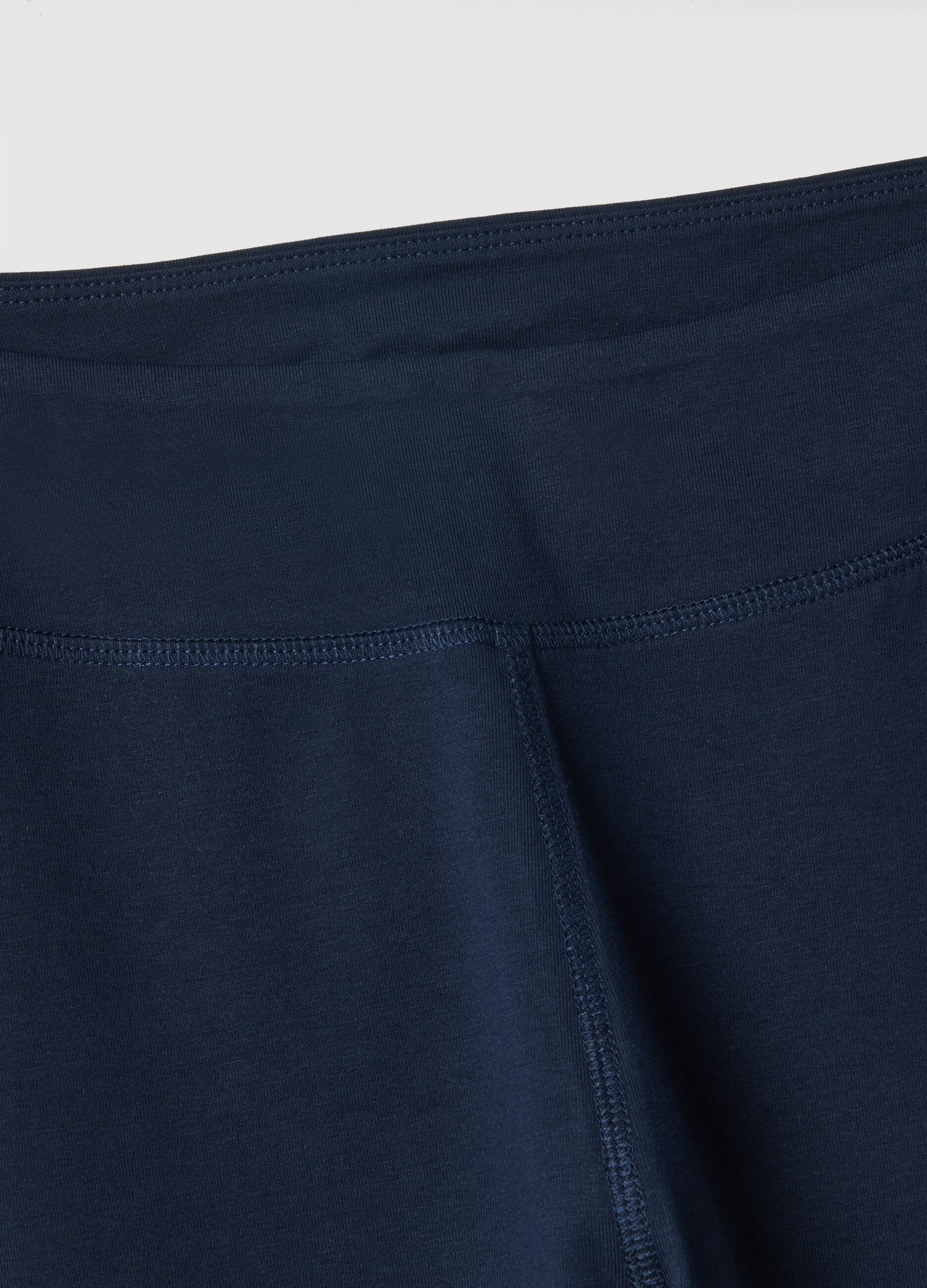 Blue Slim Fit Stretch Cotton Leggings
