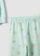Green organic cotton pyjamas with crew neck and print for girls_3
