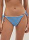 Blue striped stretch bikini bottoms_1