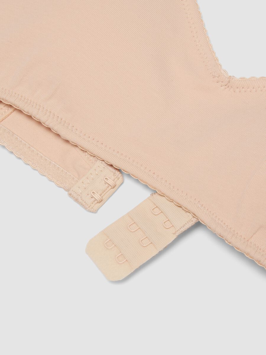 Beige stretch organic cotton bra for girls_2