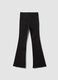 Girls&rsquo; black flared jeggings in stretch cotton and viscose_2