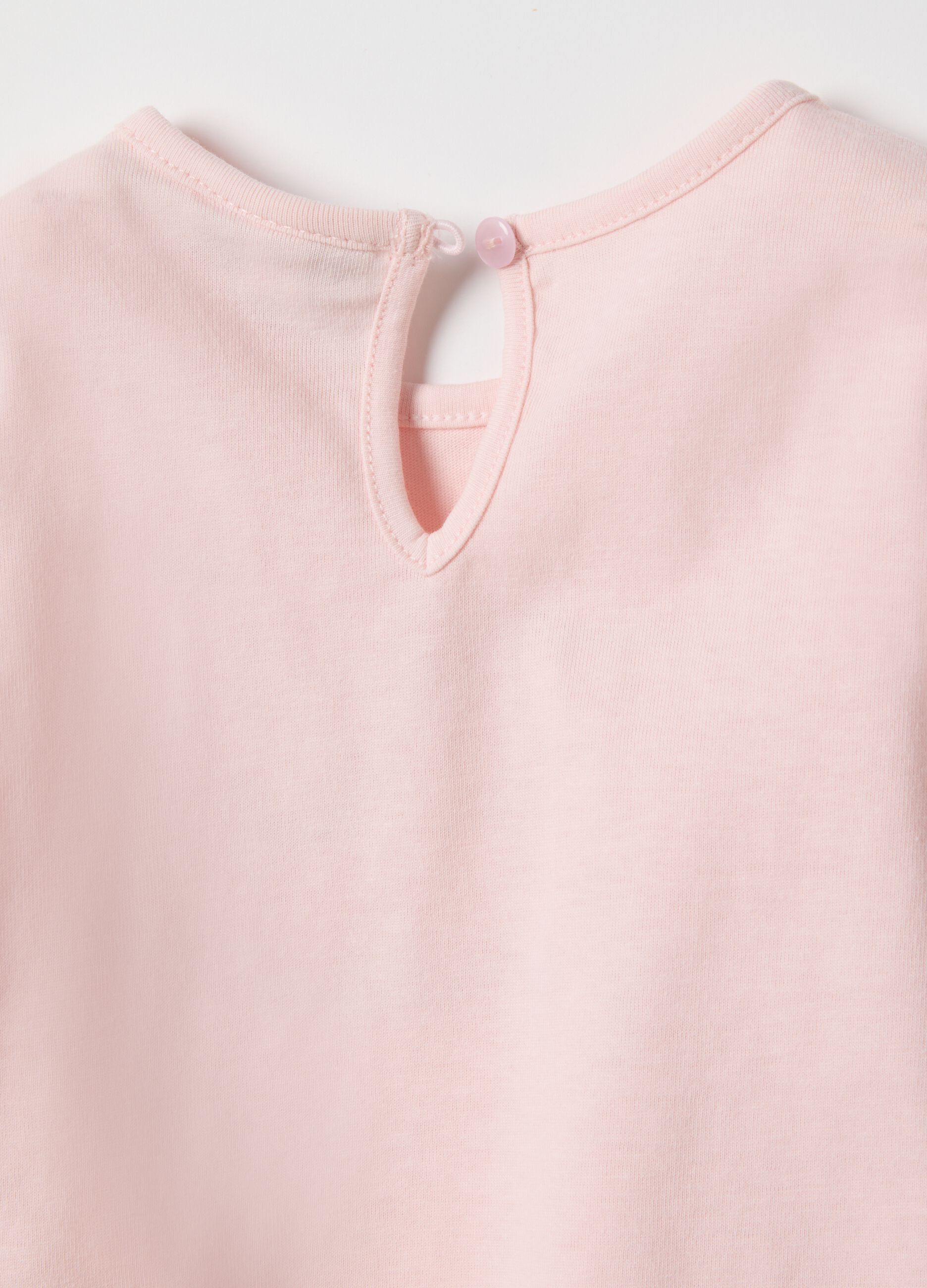 Girls' Pink Regular Fit Pure Cotton T-Shirt