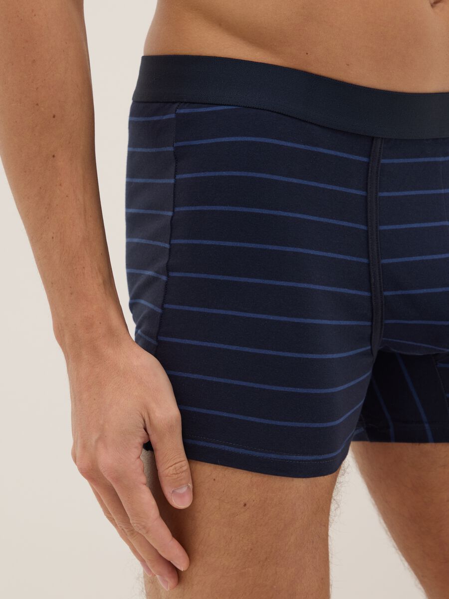 Tripack boxer midi in cotone organico elasticizzato blu regular fit_3