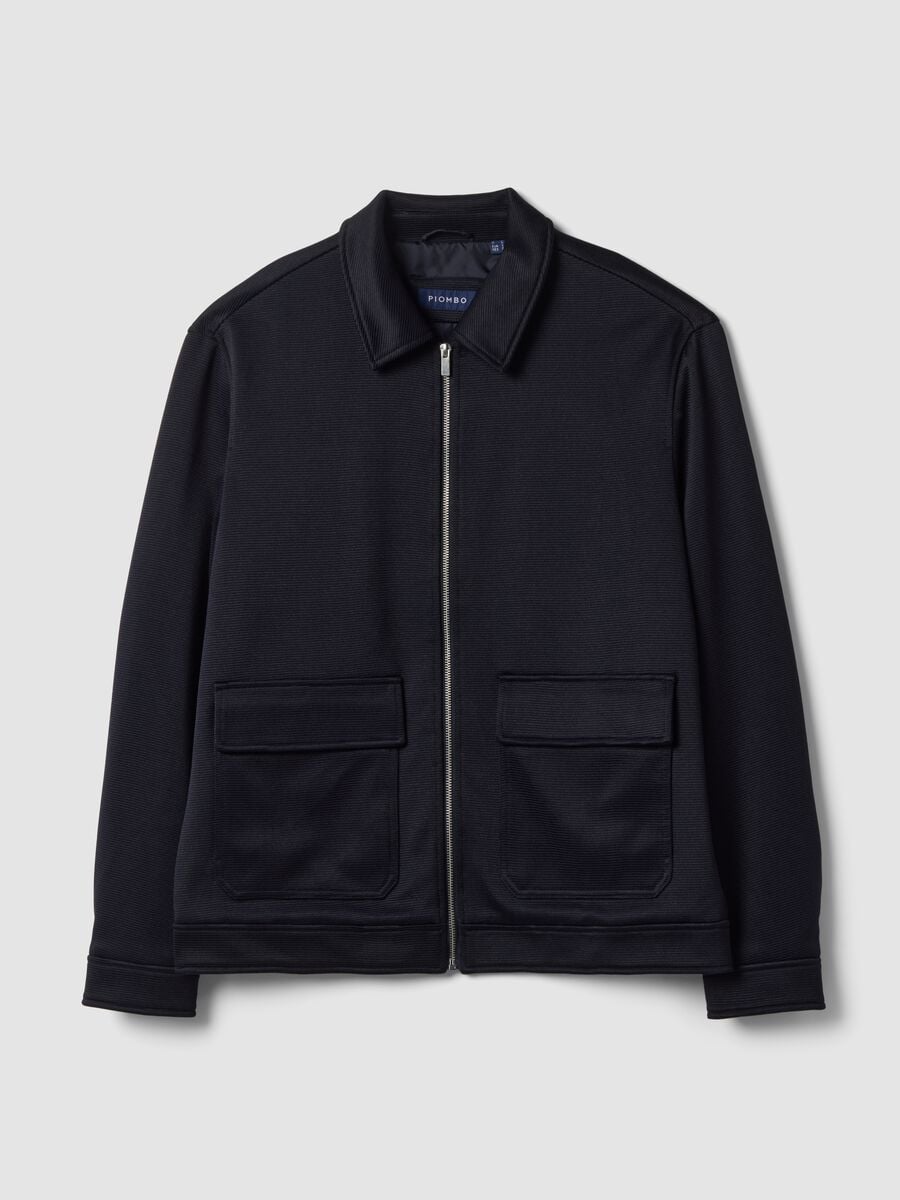 Blue padded stretch-fabric jacket_4