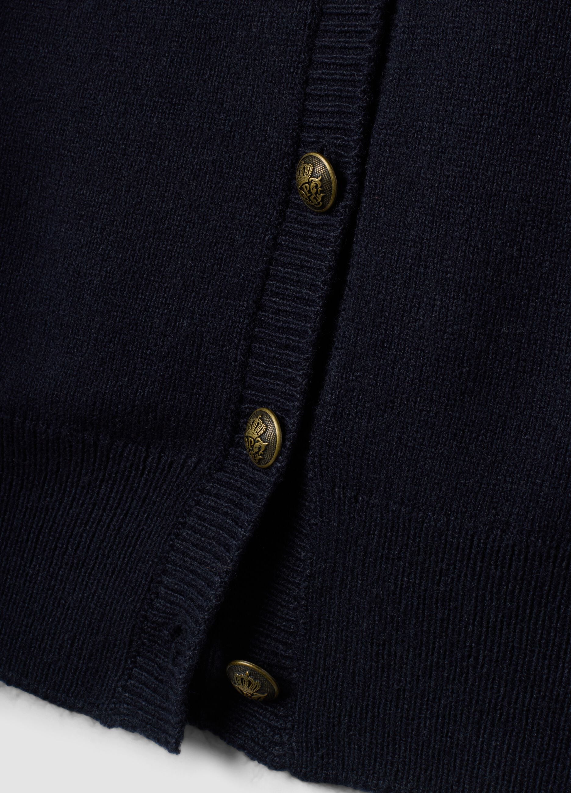 Blue deep V-neck oversized button-up gilet