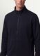 Blue cotton-blend sweatshirt with crew neck and zip, regular fit_3