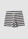 Blue and white striped stretch cotton crochet shorts, regular fit_4