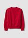 Red cotton-blend V-neck sweatshirt with oversized fit_6