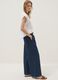 Blue pure cotton striped palazzo trousers_0