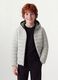 Reversible Ultralight padded hooded jacket in grey and green_2