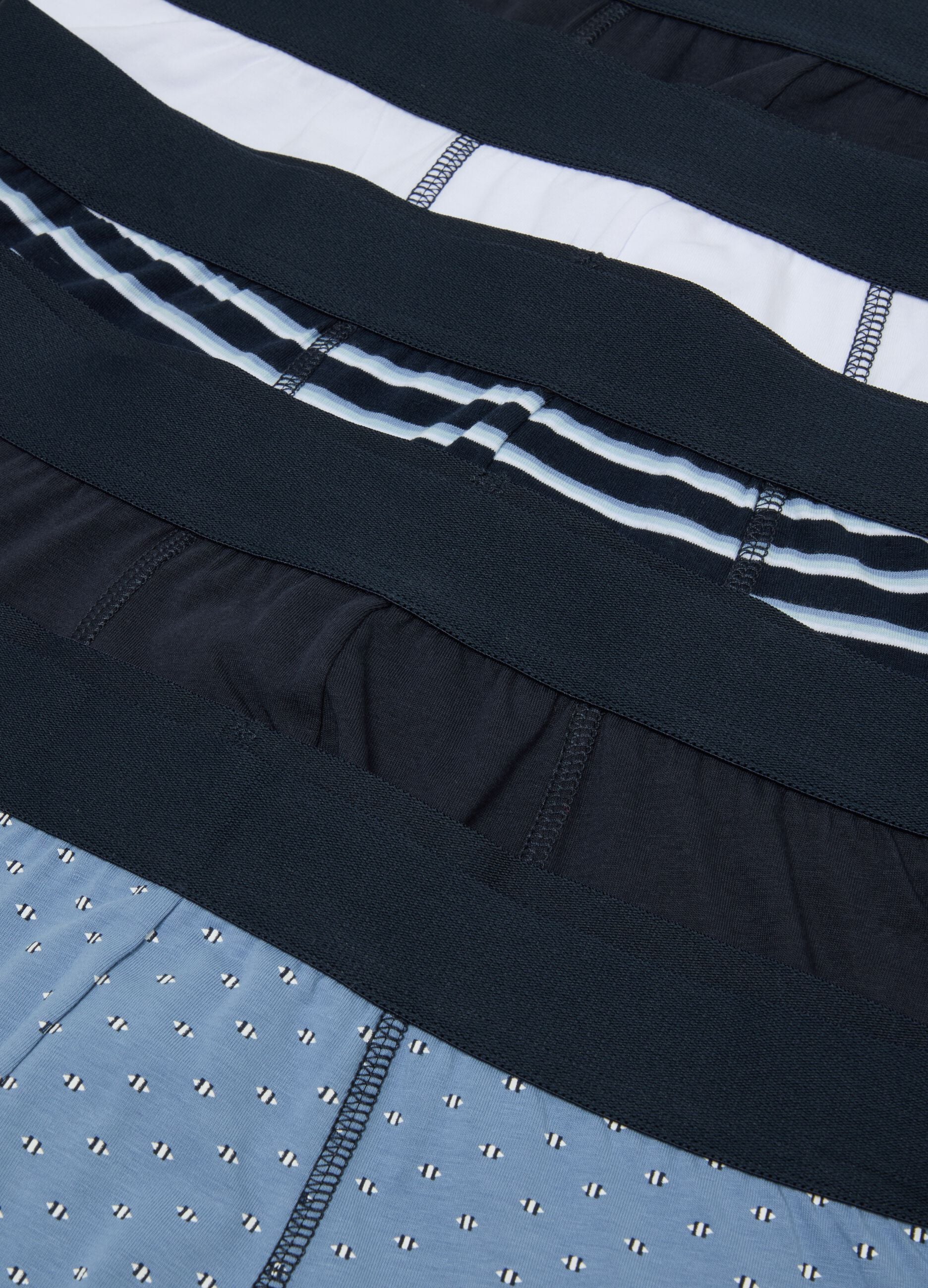 Five-pack of multicolour striped organic cotton boxer shorts